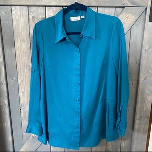 Joan Rivers Royal Blue Silky Blouse